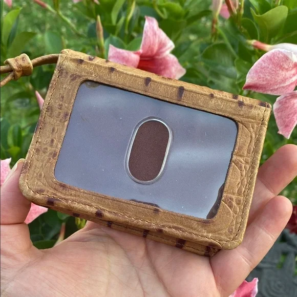 BRAHMIN MINI KEY COGNAC COLLODI MELBOURNE Genuine LEATHER BI FOLD MINI WALLET ID - Picture 4 of 12